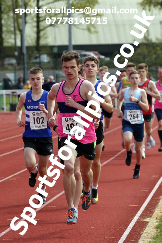 1500 metres, 2021 NECAA Middlesbrough Open Meting, Sunday, May 9th. Photo: David T. Hewitson/Sports for All Pics